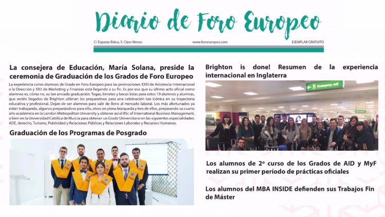 Imagen de la noticia ¡Fin de curso! Diario de Foro Europeo